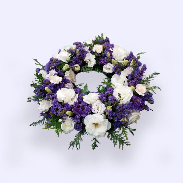 40cm (小) 紫色和白色花圈