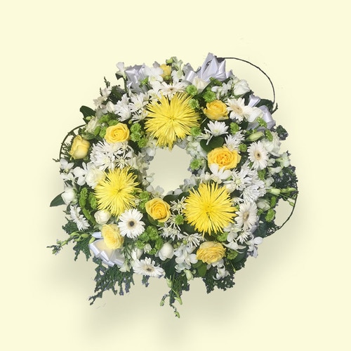 60cm (Medium) Yellow & White Flower Wreath