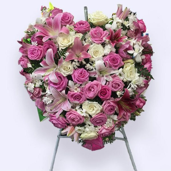 80cm (Large) Pink Flower Heart