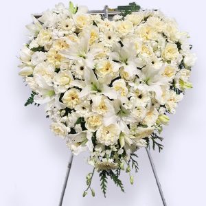 80cm (Large) White Flower Heart