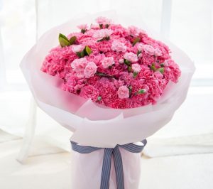 99 Stems Pink Carnation & 10 Pink Spray Carnation with Leaves