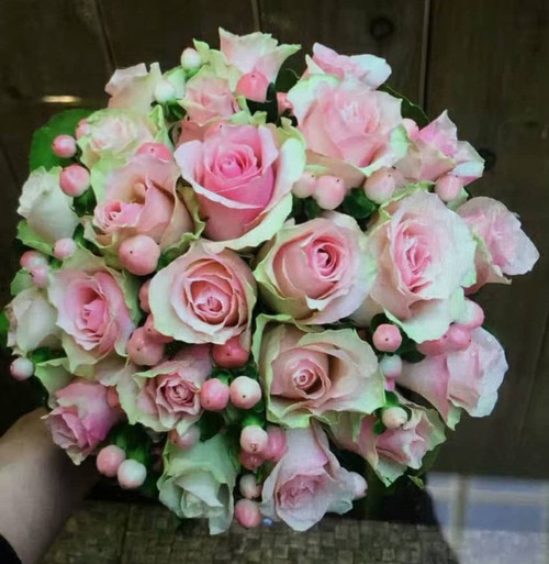 Over 25 Stems Rose with Berry Wedding Bouquet
